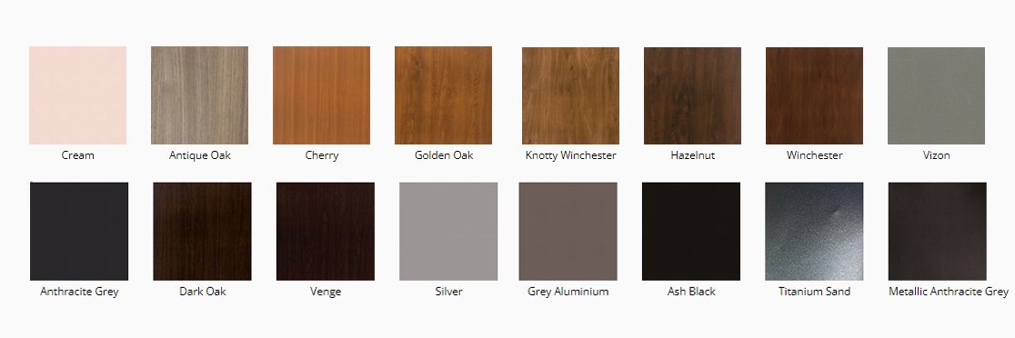 color-option-upvc window and door ألوان الأبواب والنوافذ