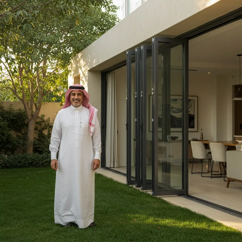 upvc-folding-doors أبواب -garden